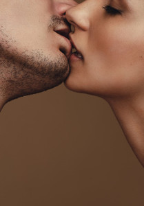 Couple kissing each other passionately