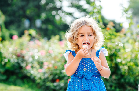 little girl eating ice cream