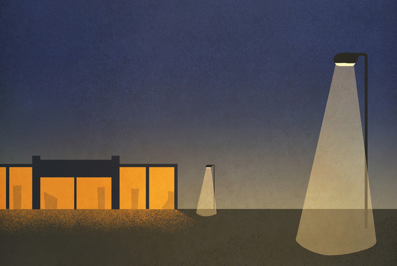 Abandoned wheel with clamp from stolen car in parking lot at night #01