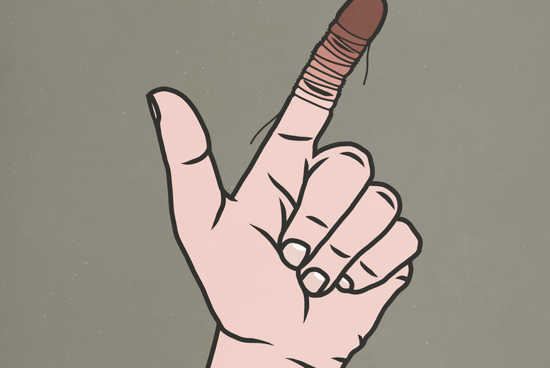 String wrapped around finger cutting off blood #01