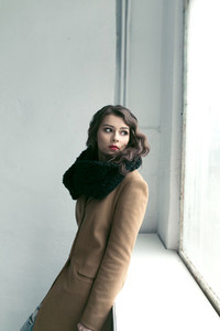 fashion female model in a coat