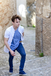 Attractive young man in urban background
