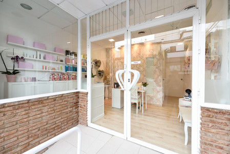 Beauty center  wellness and spa salon entrance