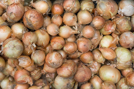 Variety of onions at market
