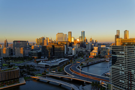 Sunset  Cityscape View Melbourne