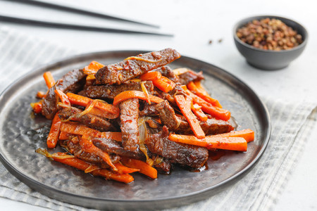 Chinese spicy Szechuan beef meal