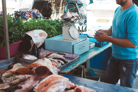 Stall at fish market