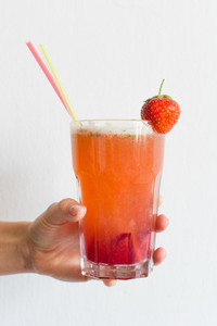 Strawberry lemonade in glass