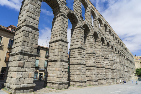 View of the famous Aqueduct of Segovia