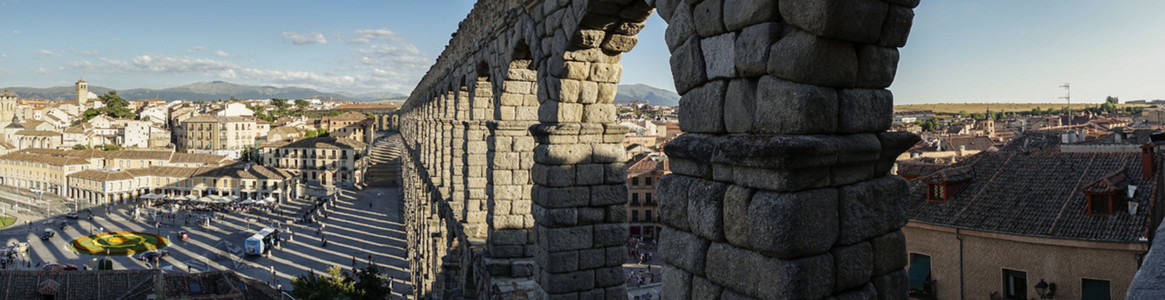 Panoramic view of Segovia and its Aqueduct