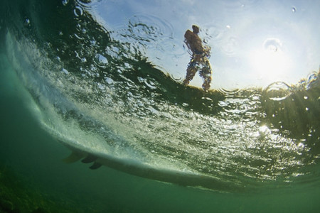 Surfboard under ocean surface 01