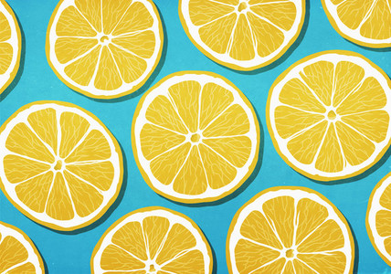 Vibrant yellow lemon slices