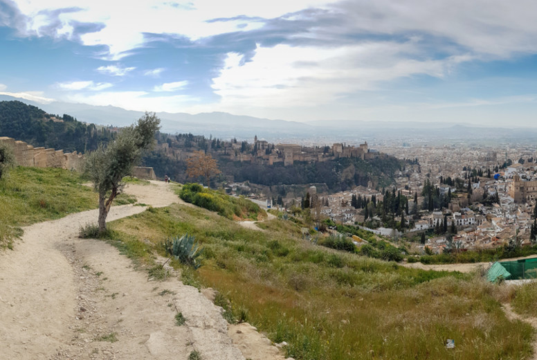 View of the Alhambra of Granada from Cerro de San Miguel