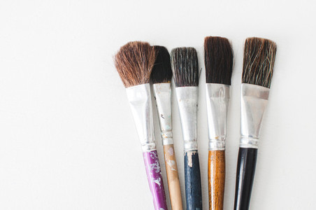 Five Old Loved Paintbrushes