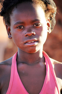 Sad African girl