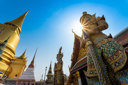 BANGKOKTHAILAND Feb 5 Wat pra kaew Grand palace on the blue s