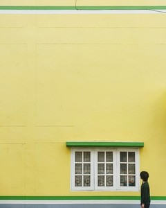 Window on yellow building
