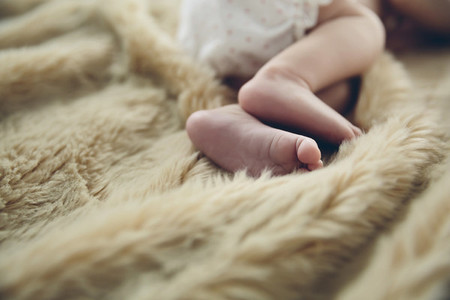 Detail of newborn baby feet