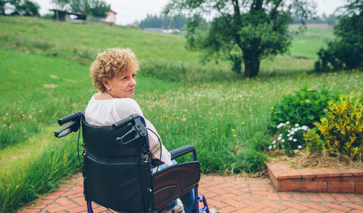 Senior woman in wheelchair