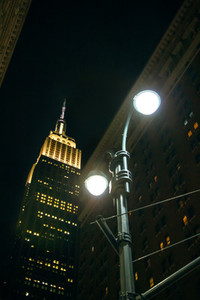 View of Empire State building in Manhattan New York City USA