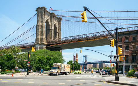 Brooklyn Bridge with Manhattan Bridge in background