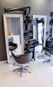 Seat inside of modern hair and beauty salon