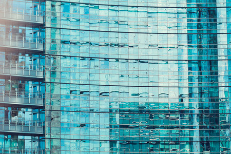 Facade of a skyscraper  Modern building background
