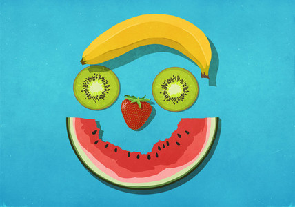 Fruit smiley face