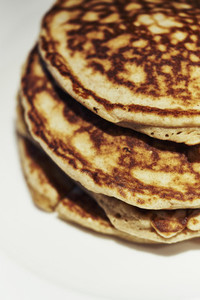 Close up stacked pancakes
