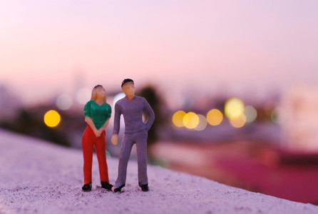 Miniature couple people figure