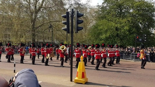 Changing of the guard ceremony on Buckingham palace in London