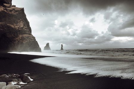 Black Sand Beach  Vik  Iceland