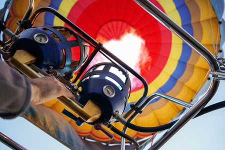 Captive balloons in Aeroestacion Festival in Guadix