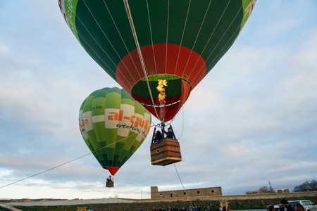 GUADIX GRANADA SPAIN FEBRUARY 1ST Captive balloons in Aeroestacion Festival
