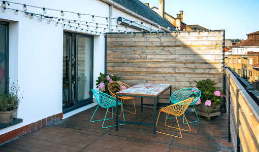 Terrace with table and chairs