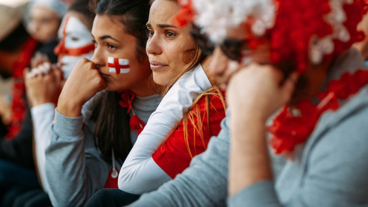 Upset English fans after defeat of their football team