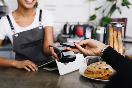Customer making wireless payment