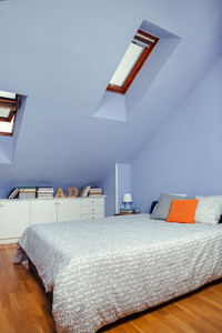 Bedroom in an attic with double bed