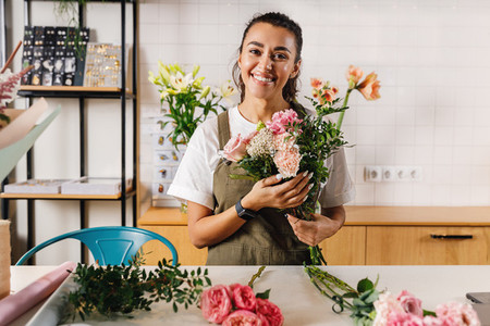 Smiling florist woman