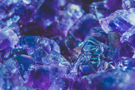 The close up of the crystal of Amethyst