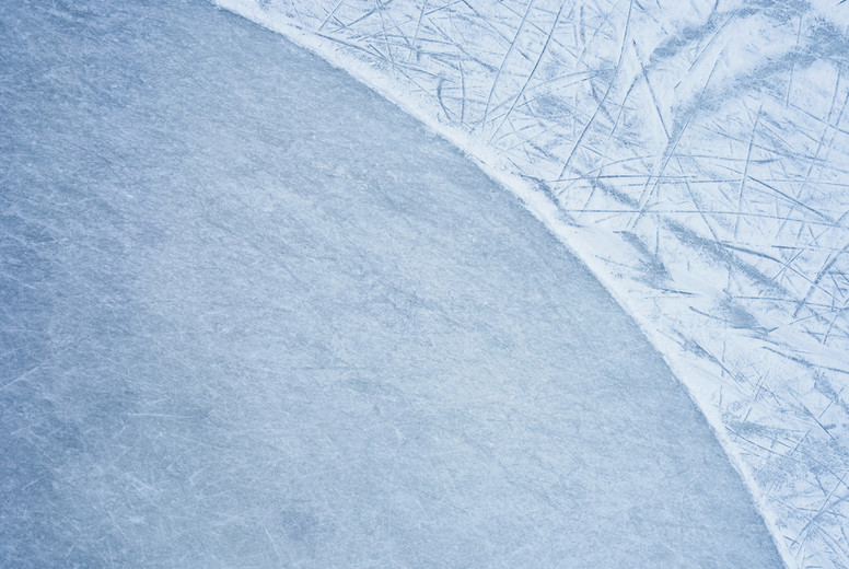 Pattern and marks on ice skating rink