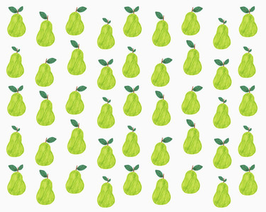 Illustration of green pears on white background