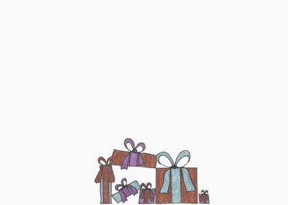 Illustration of wrapped gifts on white background