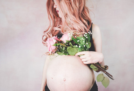 Young pregnant woman in her third trimester