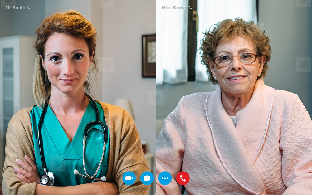 Woman working with computer from home