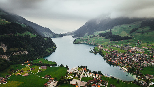 Switzerland Landscape view from above
