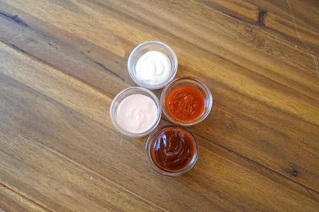 Sauce on a restaurant table