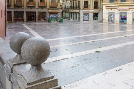 GRANADA SPAIN 23RD APRIL 2020 View of the Pasiegas Square empty of people