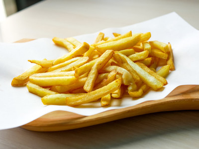 French fries on a restaurant table