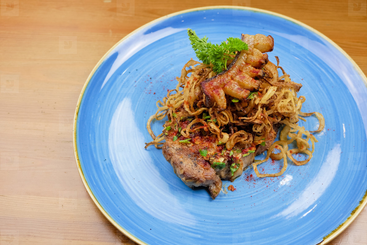 Main course in a restaurant